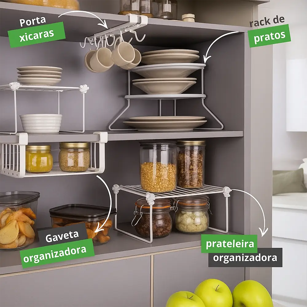 Kit Organizador de Armário OrganizaPlus – 5 Peças