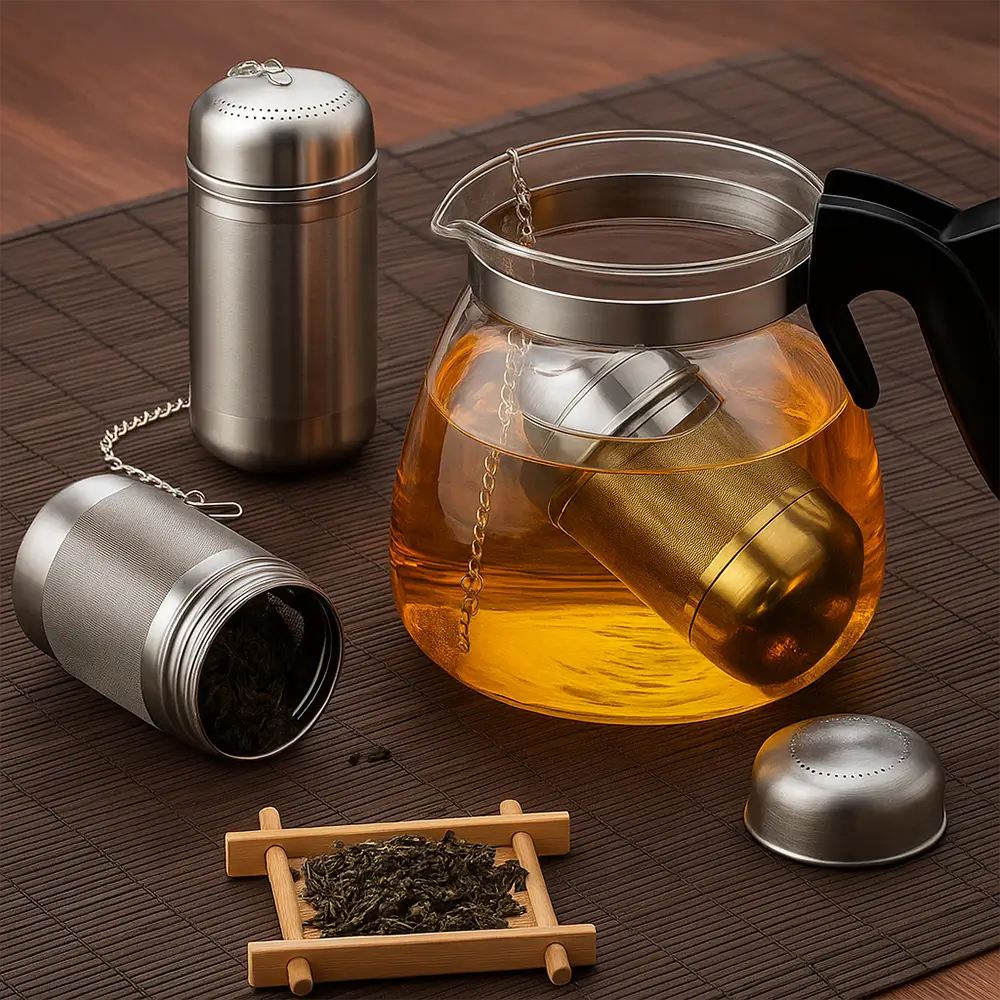 Infusor de Chá EasyTea com Corrente – Aço Inoxidável
