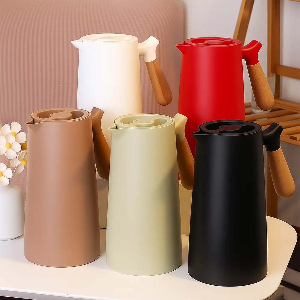 Garrafa Térmica Nórdica com Cabo de Madeira – 1 Litro