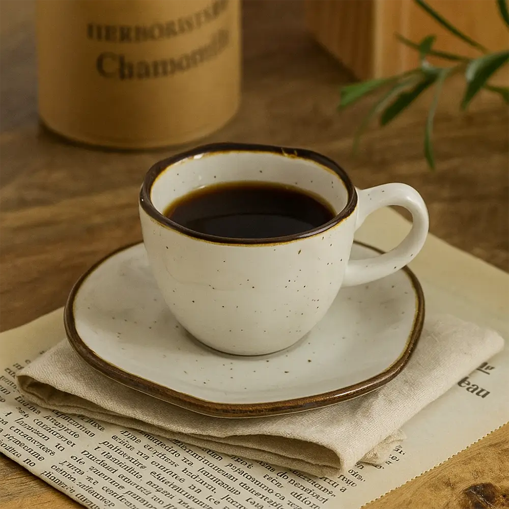 Jogo de Xícaras Maresia 75ml com Pires – 12 Peças de Porcelana