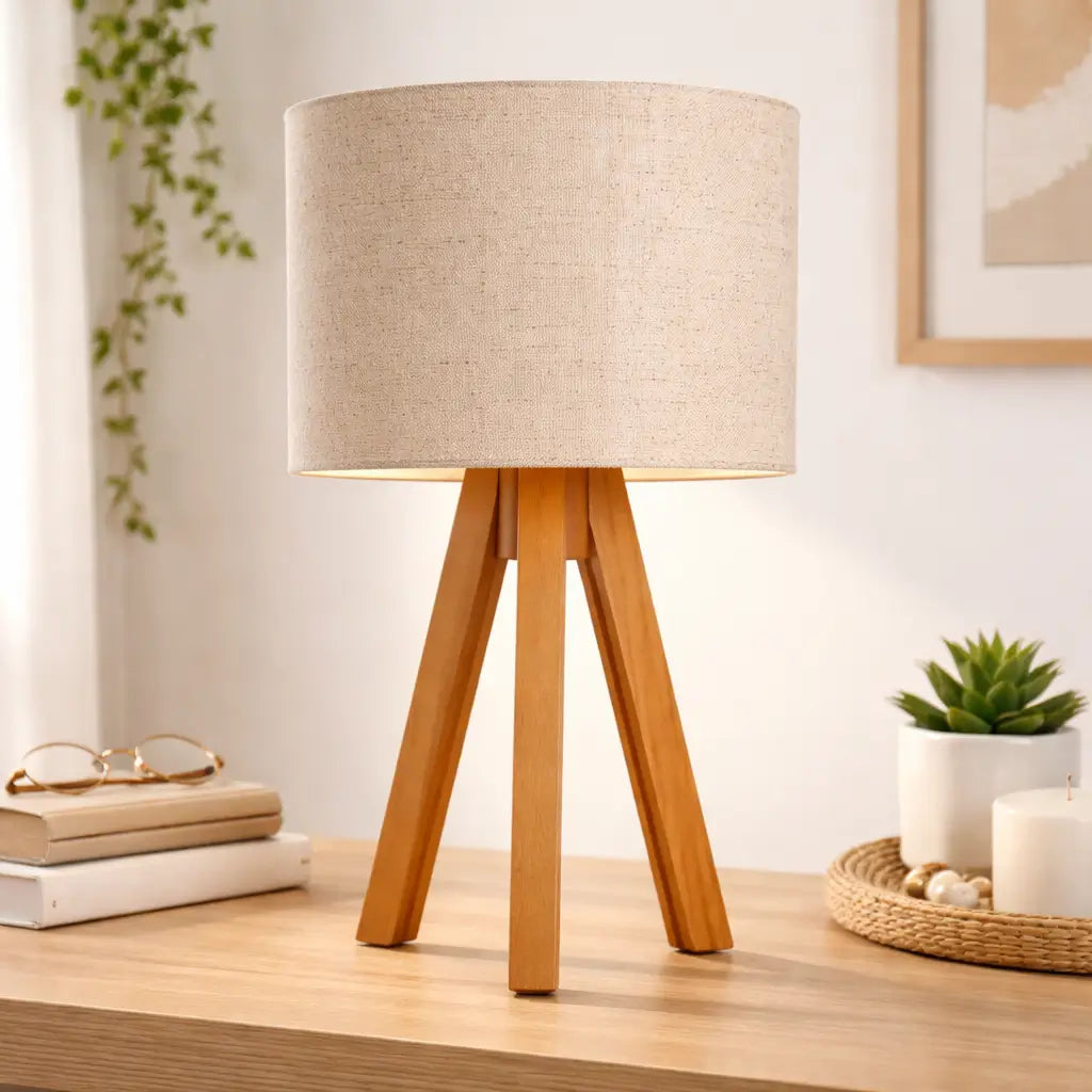 Kit Abajur de Mesa Duo Linen Nature – Bivolt