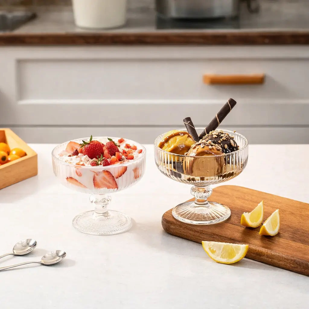 Jogo de Taças de Sobremesa Canelada Grafiatto 320ml – 6 Peças