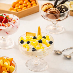 Jogo de Taças de Sobremesa Canelada Grafiatto 320ml – 6 Peças