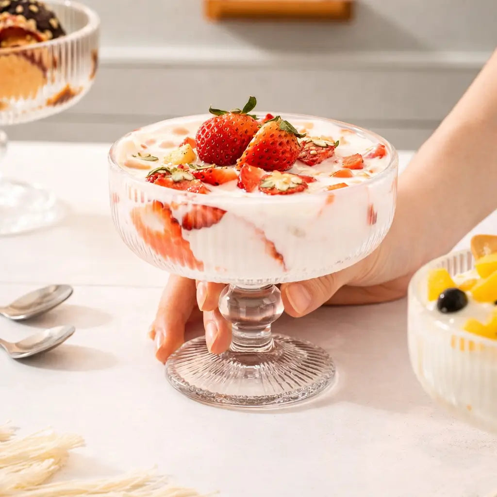 Jogo de Taças de Sobremesa Canelada Grafiatto 320ml – 6 Peças