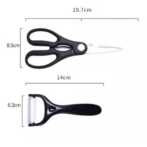 Kit Cozinha Profissional 6 Peças – INCLUSO Descascador e Tesoura